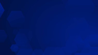 Altıgen geometrik mavi şablon teknolojisi yüksek teknolojili koyu arkaplan. Soyut grafik dijital gelecek bilim konsept tasarımı.