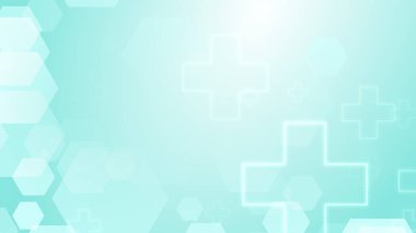 Altıgen çapraz geometrik mavi desenli tıbbi parlak arka plan. Soyut grafik tasarım teknolojisi ve bilim konsepti.