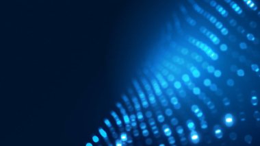 Nokta mavi dalga ışık ekran gradyan doku arkaplanı. Soyut ai teknolojisi büyük veri dijital arkaplanı. 3d oluşturma.