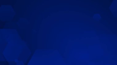 Altıgen geometrik mavi şablon teknolojisi yüksek teknolojili koyu arkaplan. Soyut grafik dijital gelecek bilim konsept tasarımı.