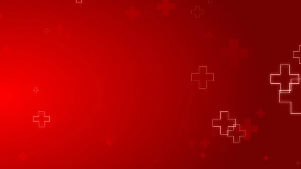 Medical Health Red Cross Neon Light Shapes Pattern Background Abstract — Stock Photo, Image