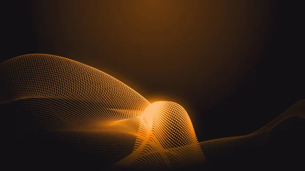 Dot orange wave light screen gradient texture background. Abstract  technology big data digital background. 3d rendering.