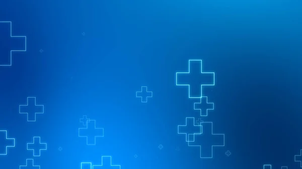 Medical Health Blue Cross Neon Light Shapes Pattern Background Abstract — Stock Photo, Image