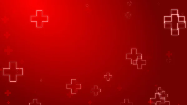 Salute Medica Croce Rossa Neon Luce Forme Modello Sfondo Assistenza — Foto Stock