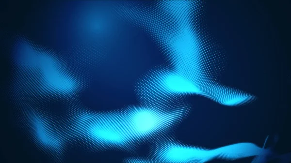 ドットブルーの波光の画面グラデーションテクスチャの背景 要旨技術ビッグデータデジタル背景 3Dレンダリング — ストック写真