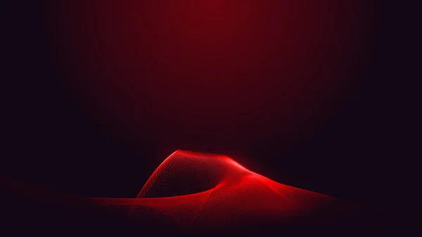 Punkt Rot Lila Wellenlinie Lichtverlauf Dunklen Hintergrund Abstrakte Technologie Big — Stockfoto