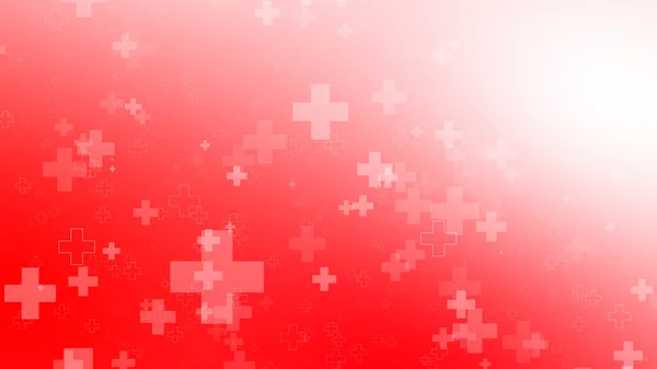 Medical health red white cross pattern background. Abstract healthcare with emergency concept.
