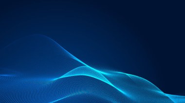 Nokta mavi dalga ışık ekran gradyan doku arkaplanı. Soyut teknoloji büyük veri dijital arkaplanı. 3d oluşturma.