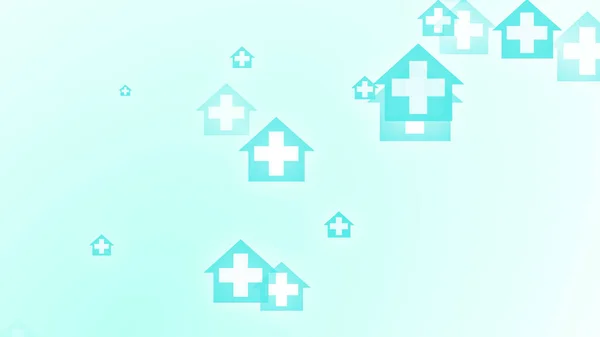 패턴에서 건강푸른 십자가 바이러스 감염을 예방하고 관리를 추상적 표지는 가정의 — 스톡 사진