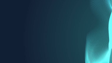 Nokta yeşil dalga ışık ekran gradyan doku arka planı. Soyut teknoloji büyük veri dijital arkaplanı. 3d oluşturma.