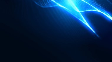 Nokta mavi dalga ışık ekran gradyan doku arkaplanı. Soyut ai teknolojisi büyük veri dijital arkaplanı. 3d oluşturma.