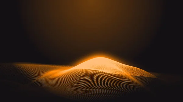 Dot orange wave light screen gradient texture background. Abstract  technology big data digital background. 3d rendering.