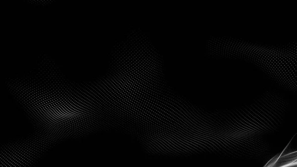 Fondo Textura Tecnología Onda Negra Blanca Dot Concepto Digital Abstracto — Foto de Stock