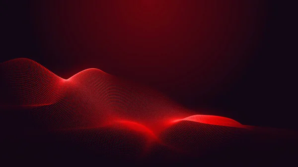 Dot red purple wave line light gradient dark background. Abstract  technology big data digital background. 3d rendering.