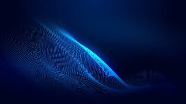 Nokta mavi dalga ışık ekran gradyan doku arkaplanı. Soyut ai teknolojisi büyük veri dijital arkaplanı. 3d oluşturma.