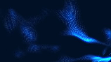 Nokta beyaz dalga ışık ekran gradyan doku arkaplanı. Soyut teknoloji büyük veri dijital arkaplanı. 3d oluşturma.