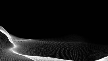 Nokta beyaz dalga teknolojisi dokusu. Soyut büyük veri dijital konsepti. 3d oluşturma.