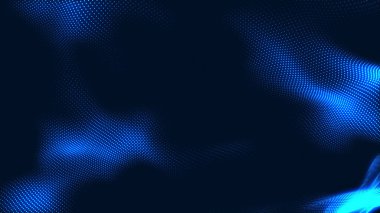Nokta beyaz dalga ışık ekran gradyan doku arkaplanı. Soyut teknoloji büyük veri dijital arkaplanı. 3d oluşturma.