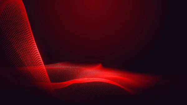 Dot Red Purple Wave Line Light Gradient Dark Background Tecnologia — Fotografia de Stock