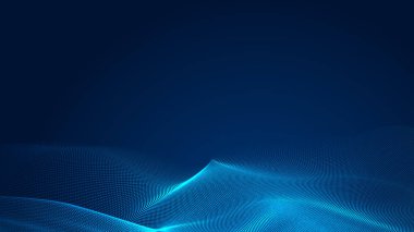 Nokta mavi dalga ışık ekran gradyan doku arkaplanı. Soyut teknoloji büyük veri dijital arkaplanı. 3d oluşturma.