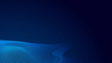 Nokta mavi dalga ışık ekran gradyan doku arkaplanı. Soyut teknoloji büyük veri dijital arkaplanı. 3d oluşturma.