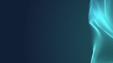 Nokta yeşil dalga ışık ekran gradyan doku arka planı. Soyut teknoloji büyük veri dijital arkaplanı. 3d oluşturma.