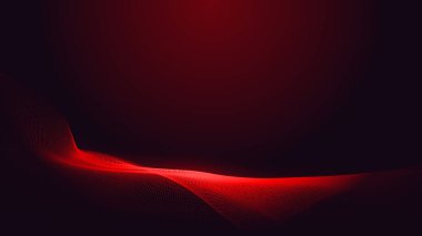 Nokta kırmızı mor dalga çizgisi açık renk gradyan koyu arkaplan. Soyut teknoloji büyük veri dijital arkaplanı. 3d oluşturma.