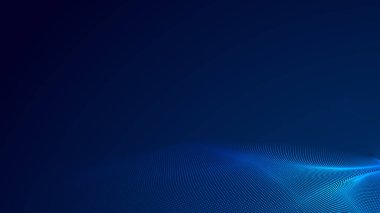 Nokta mavi dalga ışık ekran gradyan doku arkaplanı. Soyut teknoloji büyük veri dijital arkaplanı. 3d oluşturma.