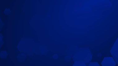 Altıgen geometrik mavi şablon teknolojisi yüksek teknolojili koyu arkaplan. Soyut grafik dijital gelecek bilim konsept tasarımı.