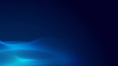 Nokta mavi dalga ışık ekran gradyan doku arkaplanı. Soyut teknoloji büyük veri dijital arkaplanı. 3d oluşturma.