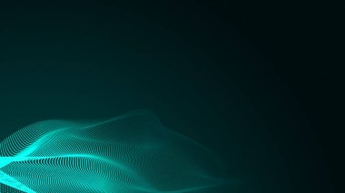 Nokta yeşil dalga ışık ekran gradyan doku arka planı. Soyut teknoloji büyük veri dijital arkaplanı. 3d oluşturma.