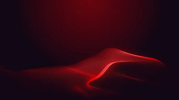 Punto Rojo Púrpura Línea Onda Claro Degradado Fondo Oscuro Tecnología — Foto de Stock