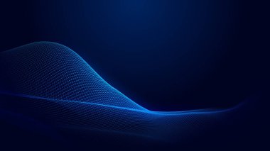 Nokta mavi dalga ışık ekran gradyan doku arkaplanı. Soyut ai teknolojisi büyük veri dijital arkaplanı. 3d oluşturma.