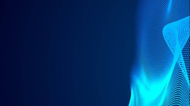 Nokta mavi dalga ışık ekran gradyan doku arkaplanı. Soyut teknoloji büyük veri dijital arkaplanı. 3d oluşturma.