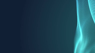 Nokta yeşil dalga ışık ekran gradyan doku arka planı. Soyut teknoloji büyük veri dijital arkaplanı. 3d oluşturma.