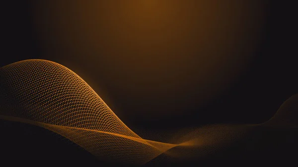 Dot orange wave light screen gradient texture background. Abstract  technology big data digital background. 3d rendering.