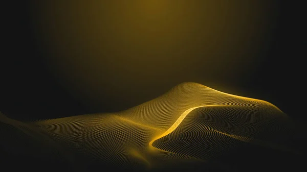 Dot gold wave light screen gradient texture background. Abstract  technology big data digital background. 3d rendering.