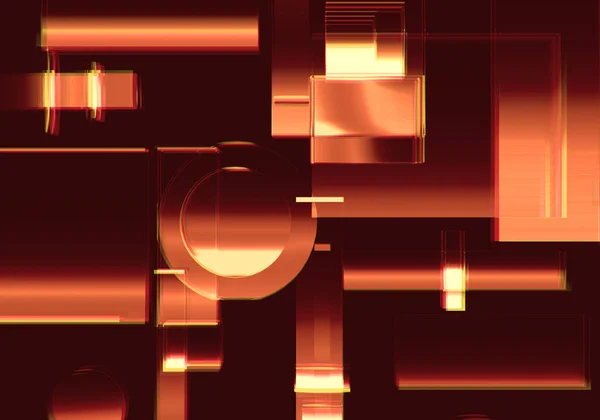 Abstrakte Orange Farbe Glitch Blockchain Isometrische Und Digitale Cloud Netzwerktechnologie — Stockfoto