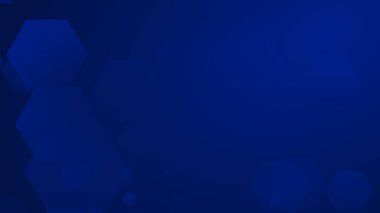 Altıgen geometrik mavi şablon teknolojisi yüksek teknolojili koyu arkaplan. Soyut grafik dijital gelecek bilim konsept tasarımı.