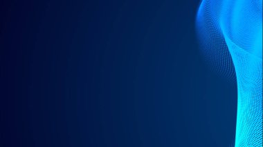 Nokta mavi dalga ışık ekran gradyan doku arkaplanı. Soyut teknoloji büyük veri dijital arkaplanı. 3d oluşturma.