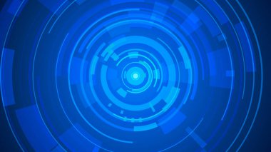 Daire mavi teknoloji yüksek teknoloji karanlık arka plan. Soyut grafik dijital gelecek konsept tasarımı.