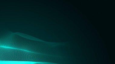 Nokta yeşil dalga ışık ekran gradyan doku arka planı. Soyut teknoloji büyük veri dijital arkaplanı. 3d oluşturma.