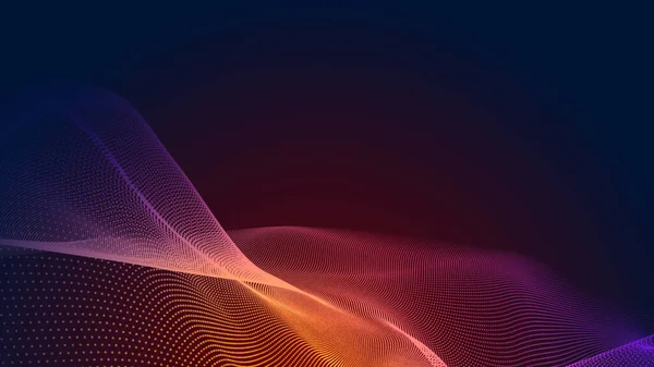 Dot Red Purple Wave Line Light Gradient Dark Background Tecnologia — Fotografia de Stock