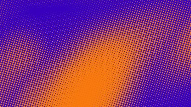 Soyut nokta yarım ton turuncu mor renkler desenli doku arkaplanı. Grafikler için kullanılır. Pop sanat çizgi roman tarzı..