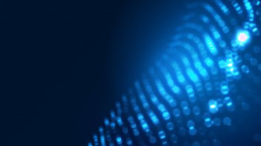 Nokta mavi dalga ışık ekran gradyan doku arkaplanı. Soyut ai teknolojisi büyük veri dijital arkaplanı. 3d oluşturma.