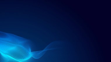 Nokta mavi dalga ışık ekran gradyan doku arkaplanı. Soyut teknoloji büyük veri dijital arkaplanı. 3d oluşturma.