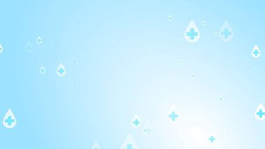 Sağlık sigortası, mavi dezenfektan damlaları konusunda beyaz. Soyut sağlık hizmetleri temiz ve hijyen kavramı.