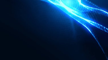 Nokta mavi dalga ışık ekran gradyan doku arkaplanı. Soyut ai teknolojisi büyük veri dijital arkaplanı. 3d oluşturma.