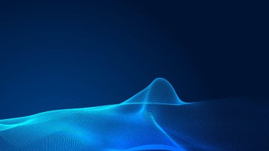 Nokta mavi dalga ışık ekran gradyan doku arkaplanı. Soyut teknoloji büyük veri dijital arkaplanı. 3d oluşturma.