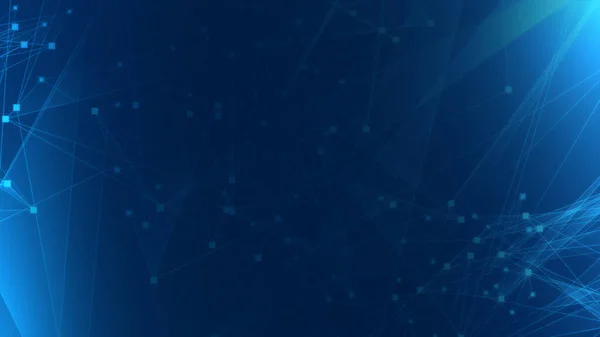 Red Tecnológica Polígono Azul Abstracto Con Fondo Tecnología Conexión Puntos — Foto de Stock